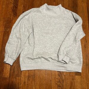 Gray Mock Neck Sweatshirt